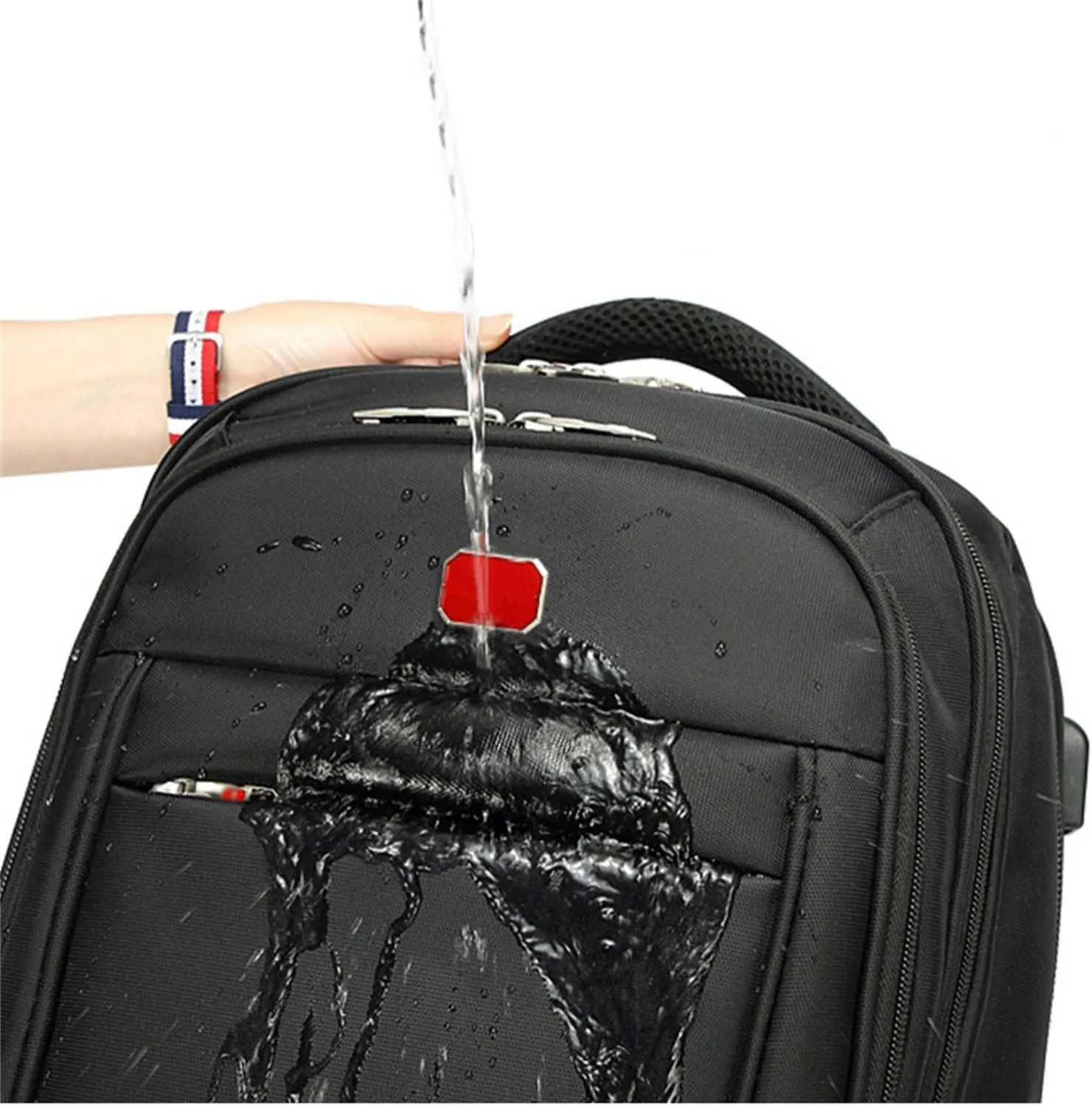 22in Rolling Backpack with 360 Detachable Wheels for Men Women Airline Approved Carry on Large Size Laptop Travel Business Luggage Bag (Black,22in)