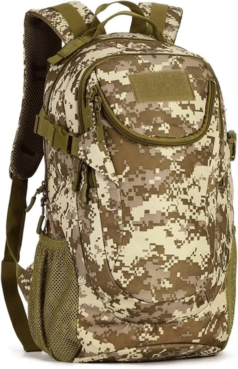 25L Tactical Hiking Backpack, Waterproof Military Rucksack, Camouflage Climbing Daypack, ACU Digital