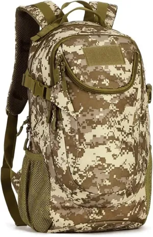 25L Tactical Hiking Backpack, Waterproof Military Rucksack, Camouflage Climbing Daypack, ACU Digital