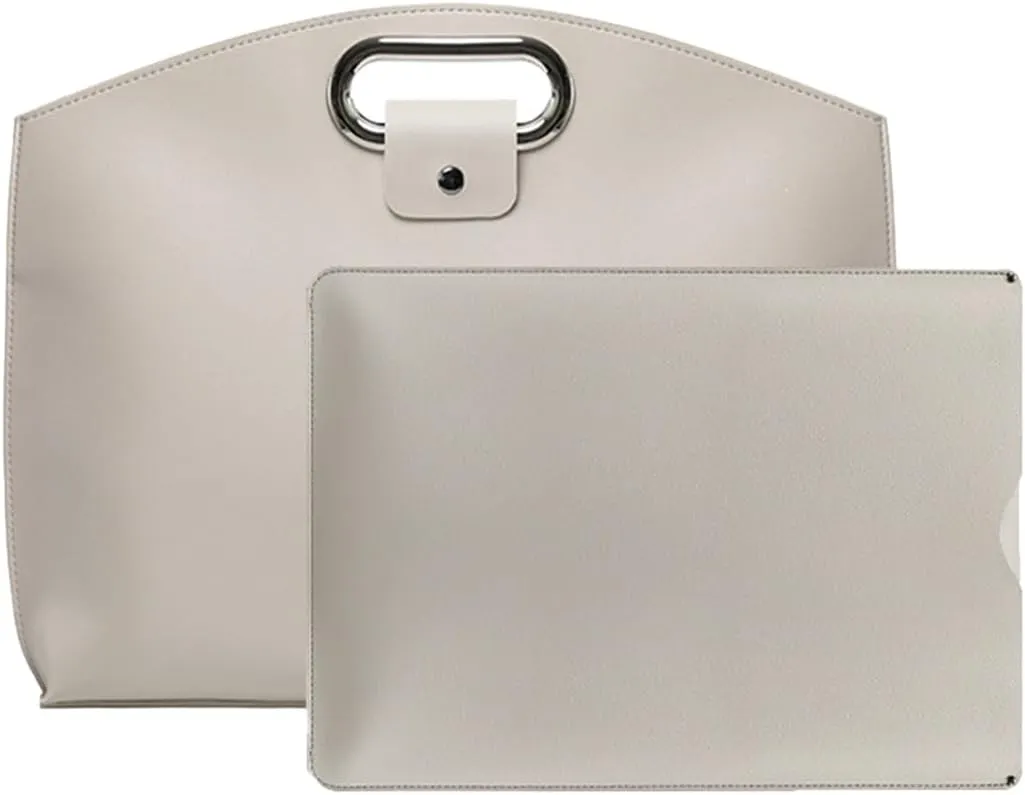 2PCS 14" Laptop Bag for Men and Women, Waterproof Leather 14/13.3In for Laptops and iPad Cases, Work Tote Bag Briefcase
