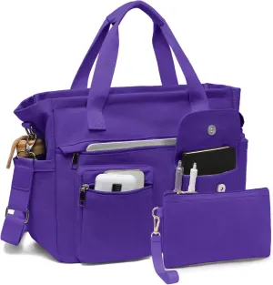 2Pcs/Set Large Canvas Tote Bag for Women, Laptop Work Bags Crossbody Shoulder Hobo Messenger Handbag Purse Travel Gym Totes