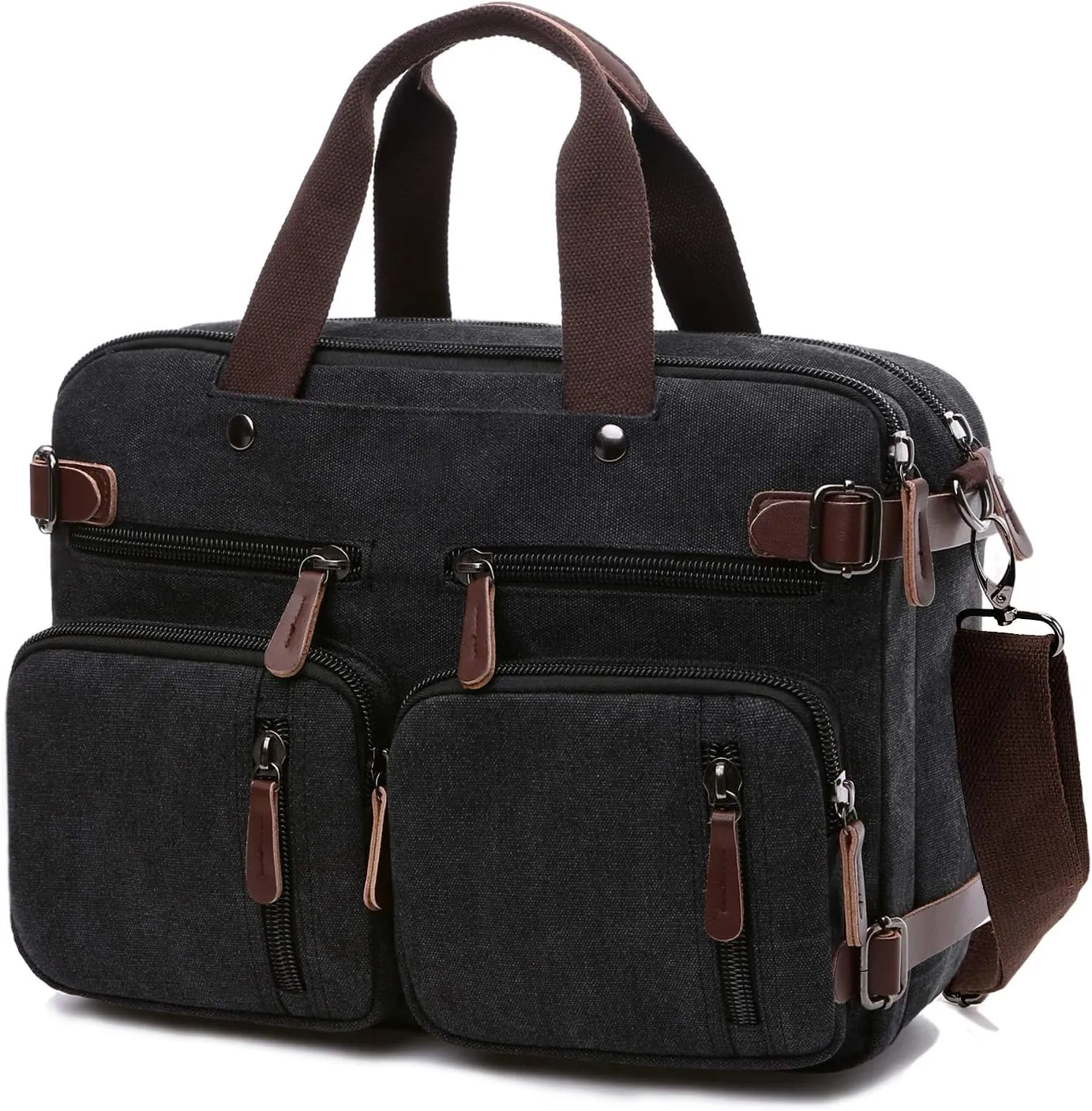3 in 1 Convertible Laptop Backpack, 17.3 inch Messenger Bag for Men, Multi-Functional Travel Laptop Bag for College Men Women (17.3 Inch, Black)