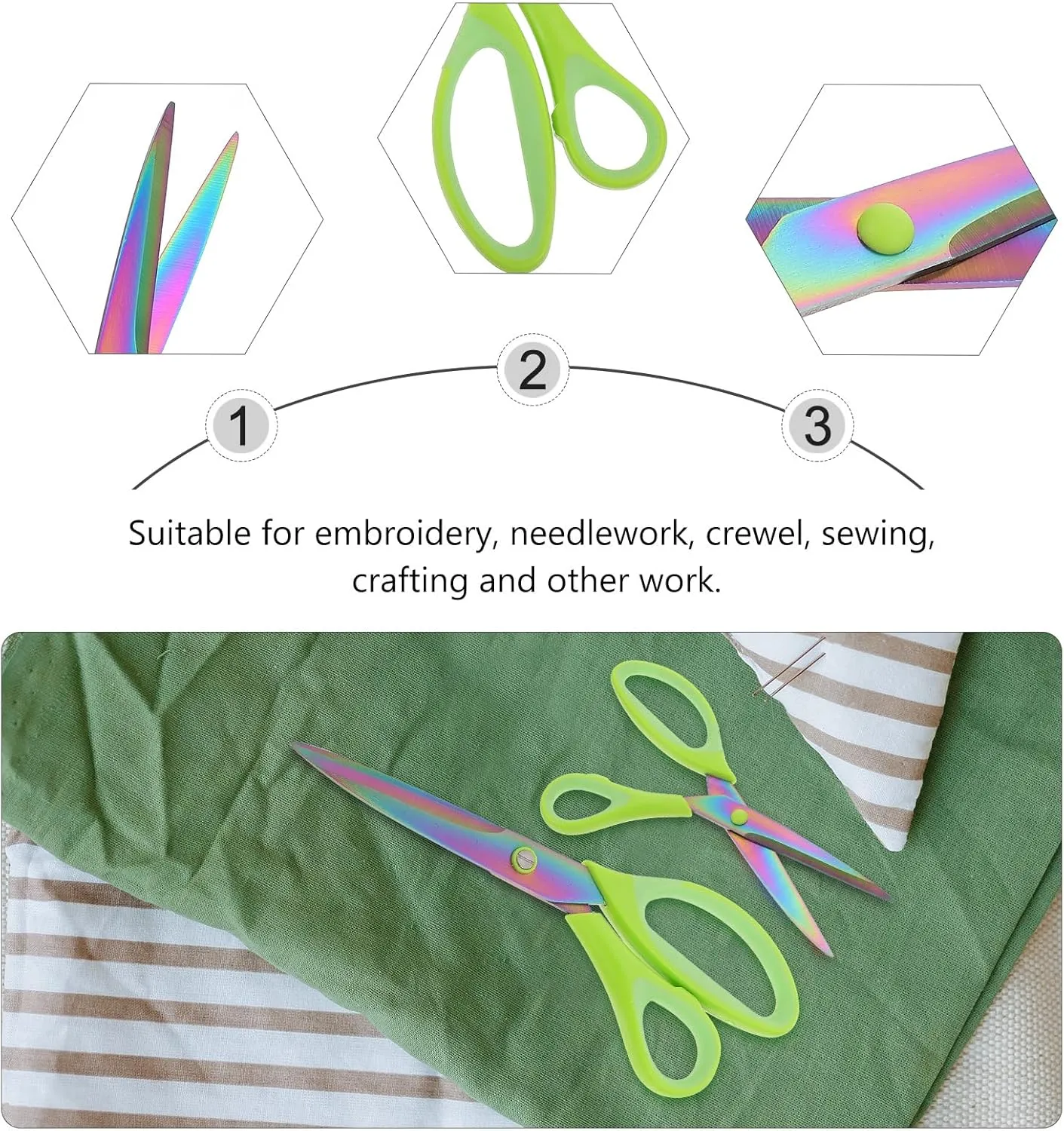 3 Pairs of Mini Embroidery Scissors, High Precision Stainless Steel Craft Scissors for Sewing, Sewing Thread Cutters Tools, Thread Cutting, and Fabric Artwork, with Protective Cases