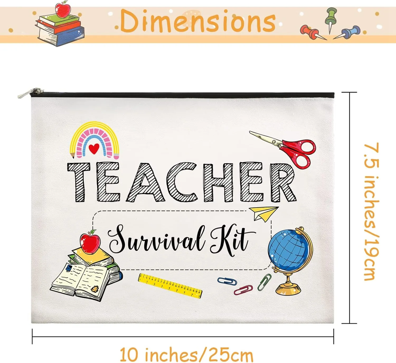 3 Pieces Makeup Bags Travel Cases Teacher Supplies for Classroom Personalized Cosmetic Cases Teacher Appreciation Gifts for Women
