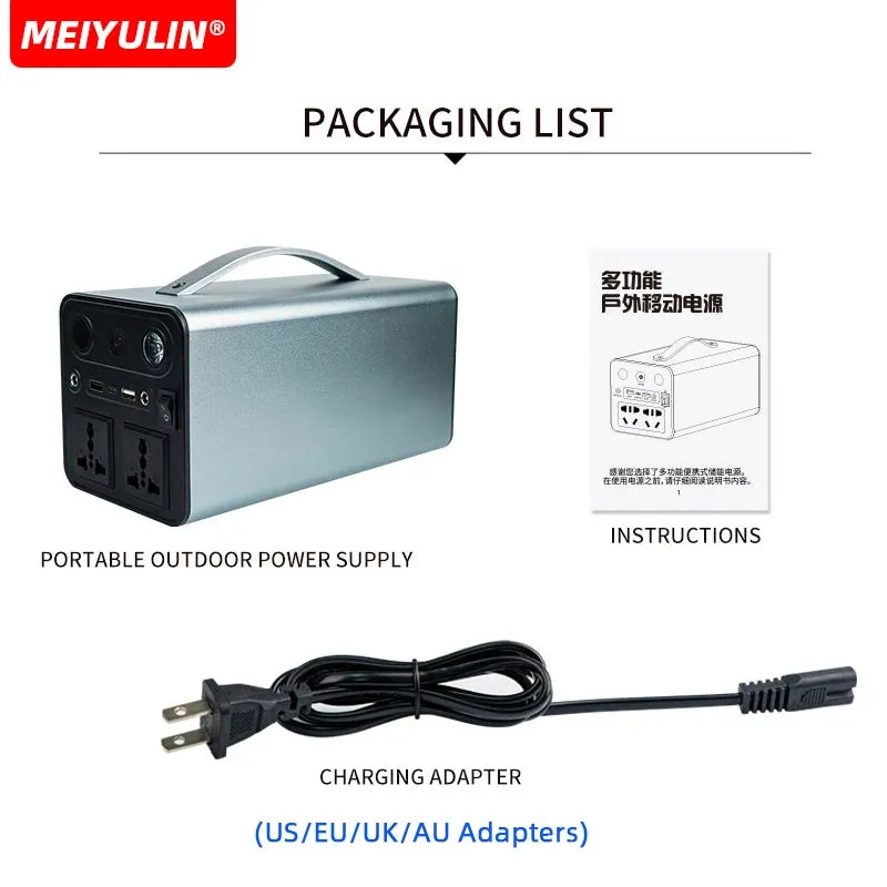 300W 220V Portable LiFePO4 Power Station 68000mAh Solar Generator USB C DC PD External Spare Battery Charger For Outdoor Camping