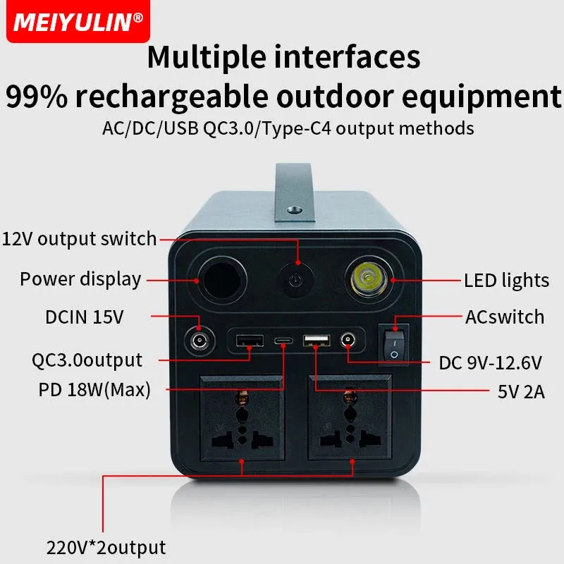 300W 220V Portable LiFePO4 Power Station 68000mAh Solar Generator USB C DC PD External Spare Battery Charger For Outdoor Camping