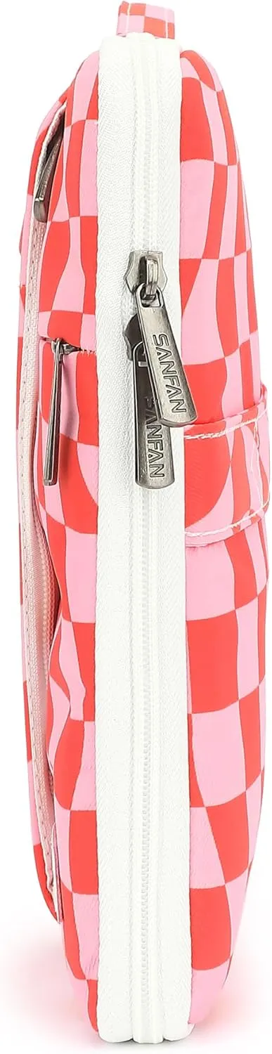 360° Protective 3 Pockets Laptop Sleeve Case Bag with Handle for MacBook Air 15 inch,MacBook Pro 16 inch and 15.6 inch Screen Laptop (Grid)