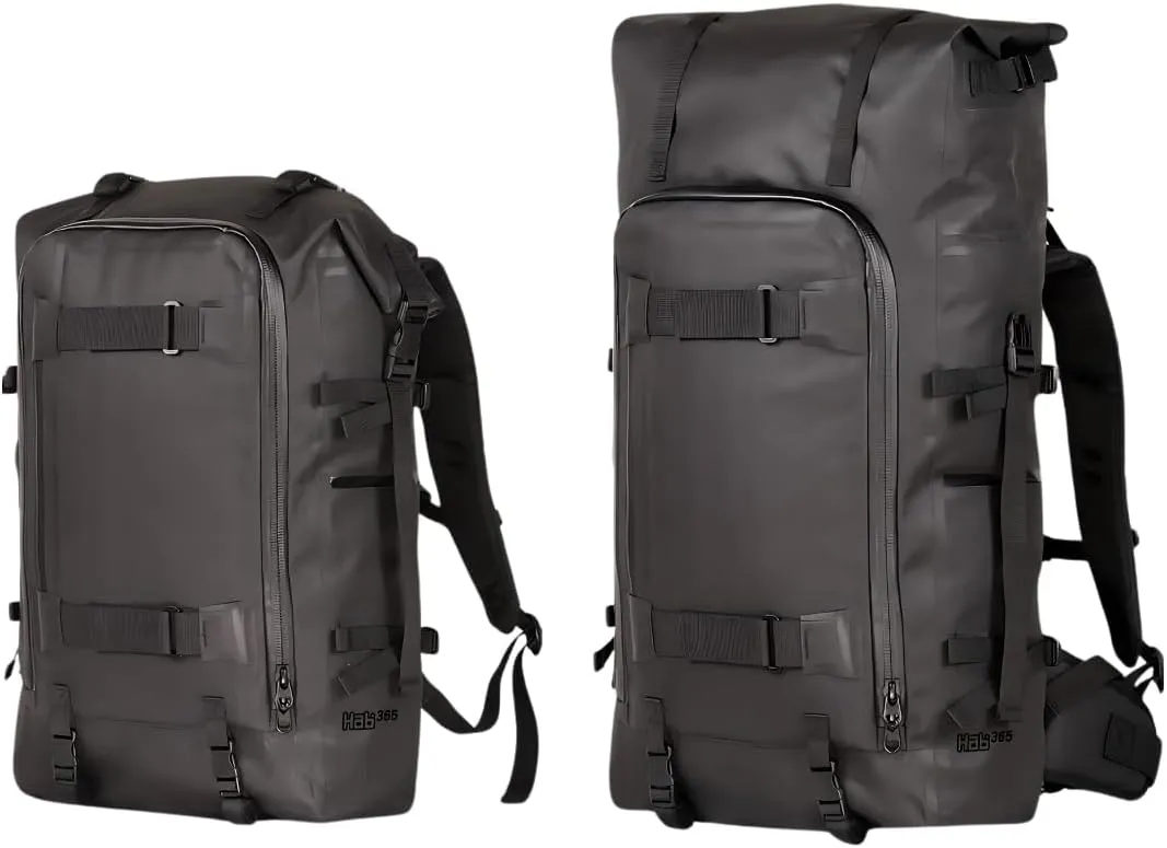 365 Travel Backpack 30L to 45L- Expandable, Heavy Duty, Waterproof Backpack with Padded Straps (Black)