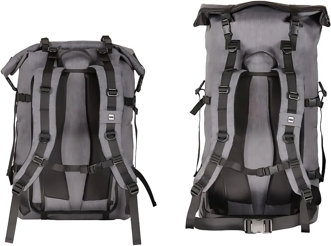 365 Travel Backpack 30L to 45L- Expandable, Heavy Duty, Waterproof Backpack with Padded Straps (Grey)