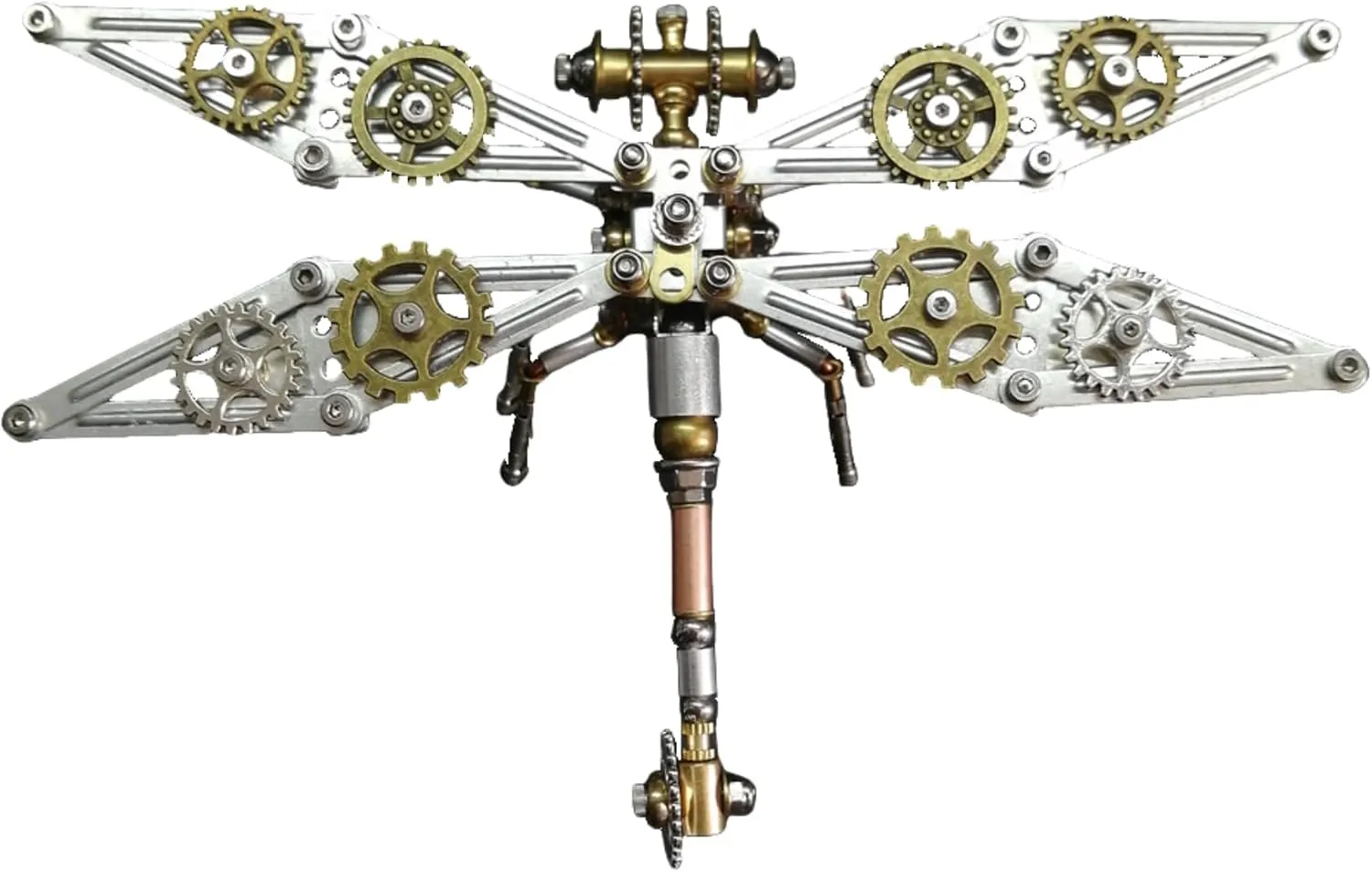 3D Metal Mechanical Insect Assembly Kit Steampunk Model Adult DIY Hand Assembly Creative Birthday Holiday Vintage Trend Tabletop Ornament Collection Giant Vein Dragonfly B