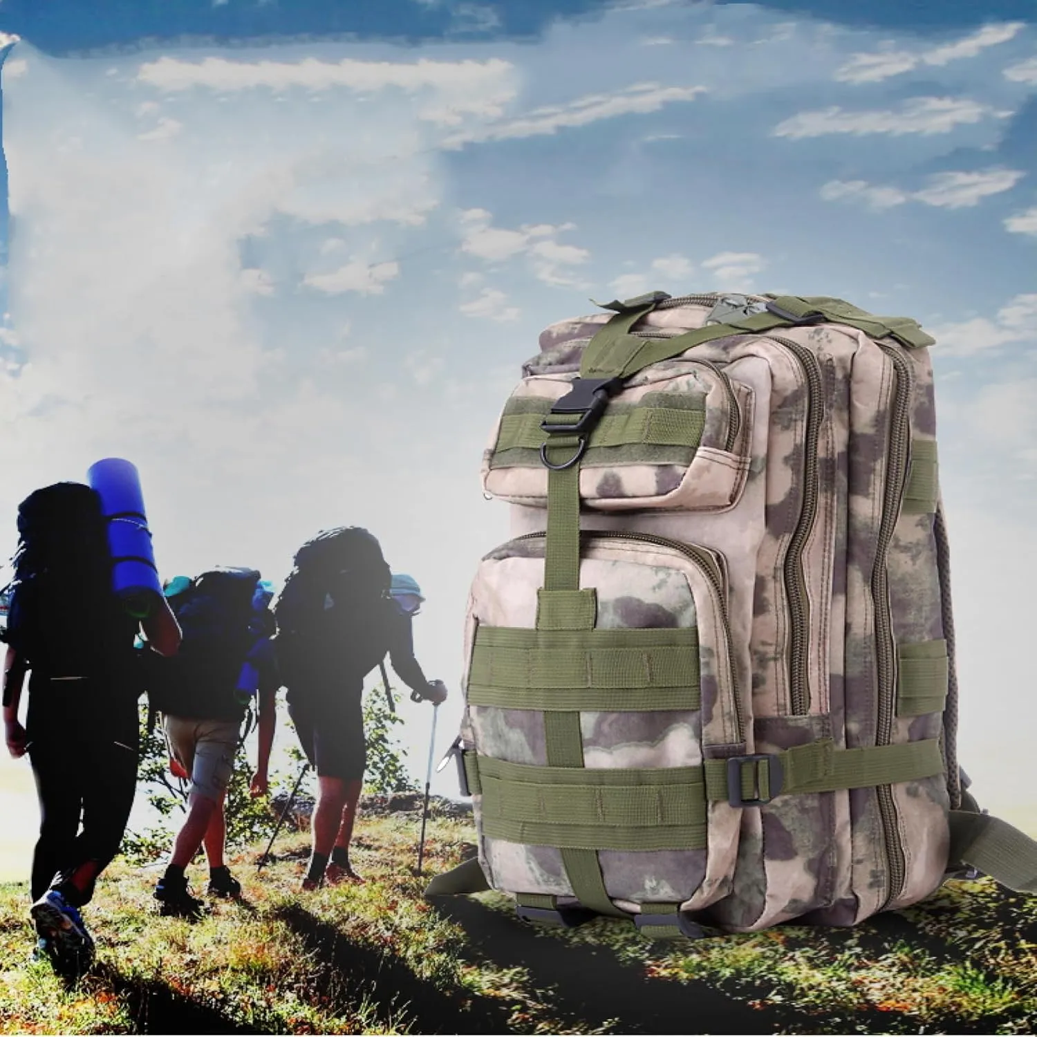 3P Tactical Backpack Outdoor Sports Camouflage Backpack Military Fan Mountaineering Trekking Bag