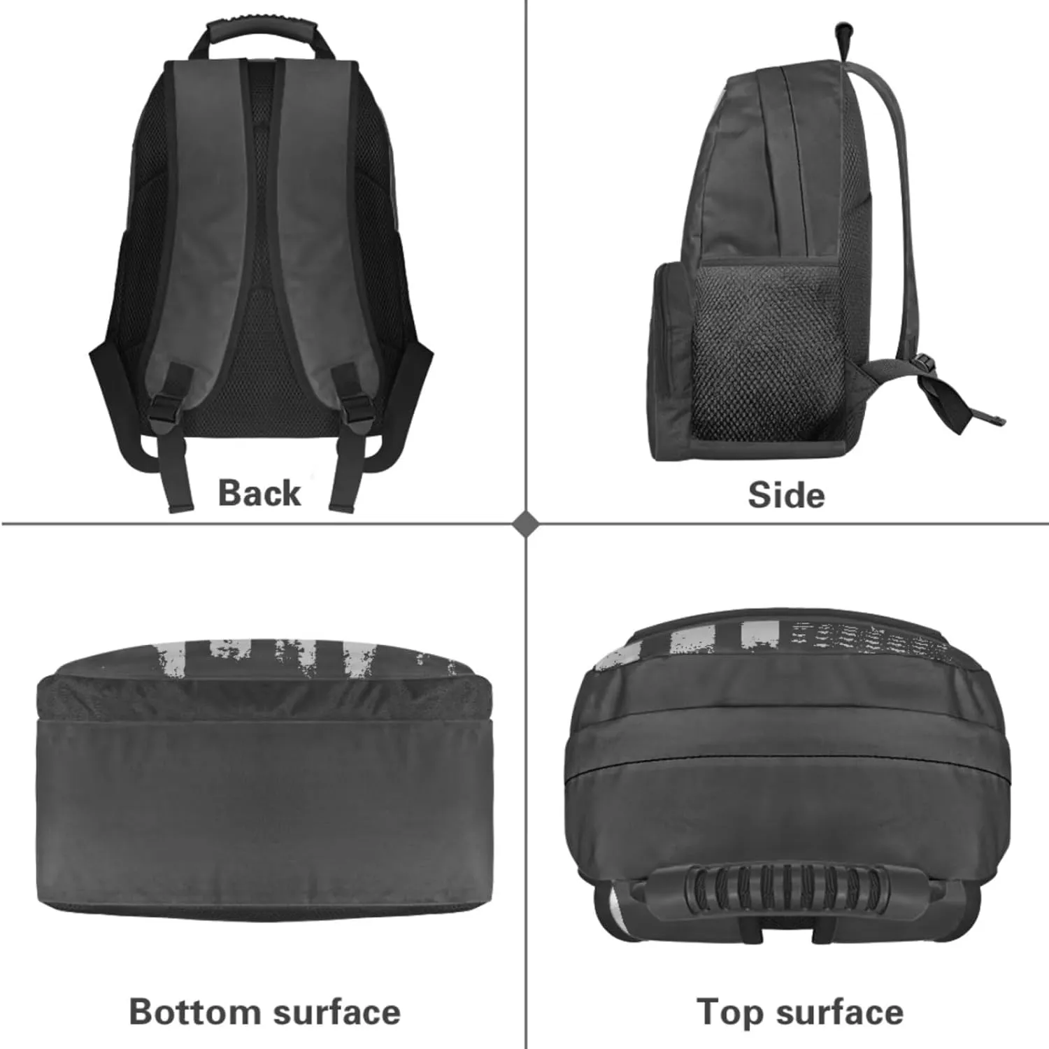 3PCS Black American Flag Boys Backpack,School Backpack for Boys with Lunch Box,Pencil Case,Book Bag Elementary Middle High School