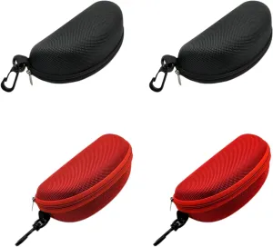 4 Pack Swim Goggle Cases, Protective Hardcover Carrying Bags with Clip for Swimming Goggles Eyeglasses Sunglasses