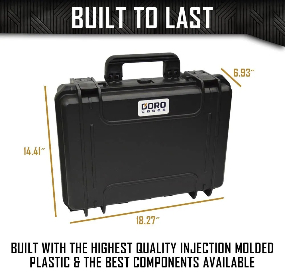 4 Pistol 12 Magazine Doro Gun Case with Custom MyCaseBuilder Foam Insert - Waterproof, Heavy Duty - Tactical Firearms, Ammunition, and Accessory Holder - 18 x 14 x 7 Inches