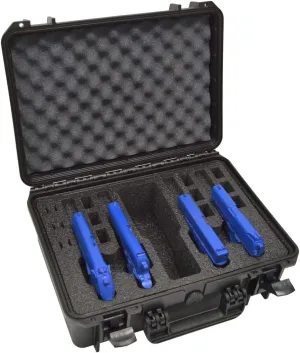 4 Pistol 12 Magazine Doro Gun Case with Custom MyCaseBuilder Foam Insert - Waterproof, Heavy Duty - Tactical Firearms, Ammunition, and Accessory Holder - 18 x 14 x 7 Inches