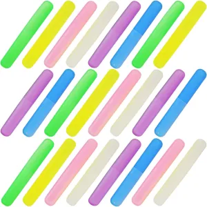 48PCS Plastic Toothbrush Case Six Colors Portable Dust-proof Toothbrush Cases Toothbrushes Holder for Daily and Travel Use (48)