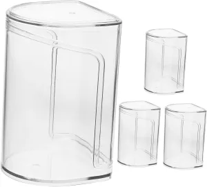 4Pcs Transparent Doll Display Box Compact Showcase Stand for Collectibles Miniature Figurines and Handicrafts Dustproof Storage Case Display Case