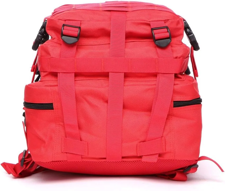 50L Sturdy Nylon Waterproof Fishing Hunting Backpack Outdoor Military Rucksacks Tactical Sports Camping Hiking (Red)