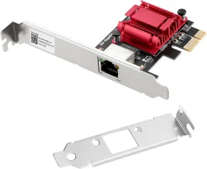 5Gbps PCIe Network Adapter, RTL8126 Chip Multi-Gigabit Ethernet Card (5G/2.5G/1G/100Mbps) PCIe 3.1 X1, RJ45 LAN Controller with PXE Boot, Low Profile Bracket for Windows/Linux