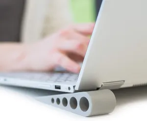 [6 Pack] Smart Laptop & Notebook Stands | Slip-Free Elevation Made from Soft Yet Durable Rubber Platform | Stable Holder & Scratch-Free Risers for Desk | Portable, & Easy to Stow Laptop Mount