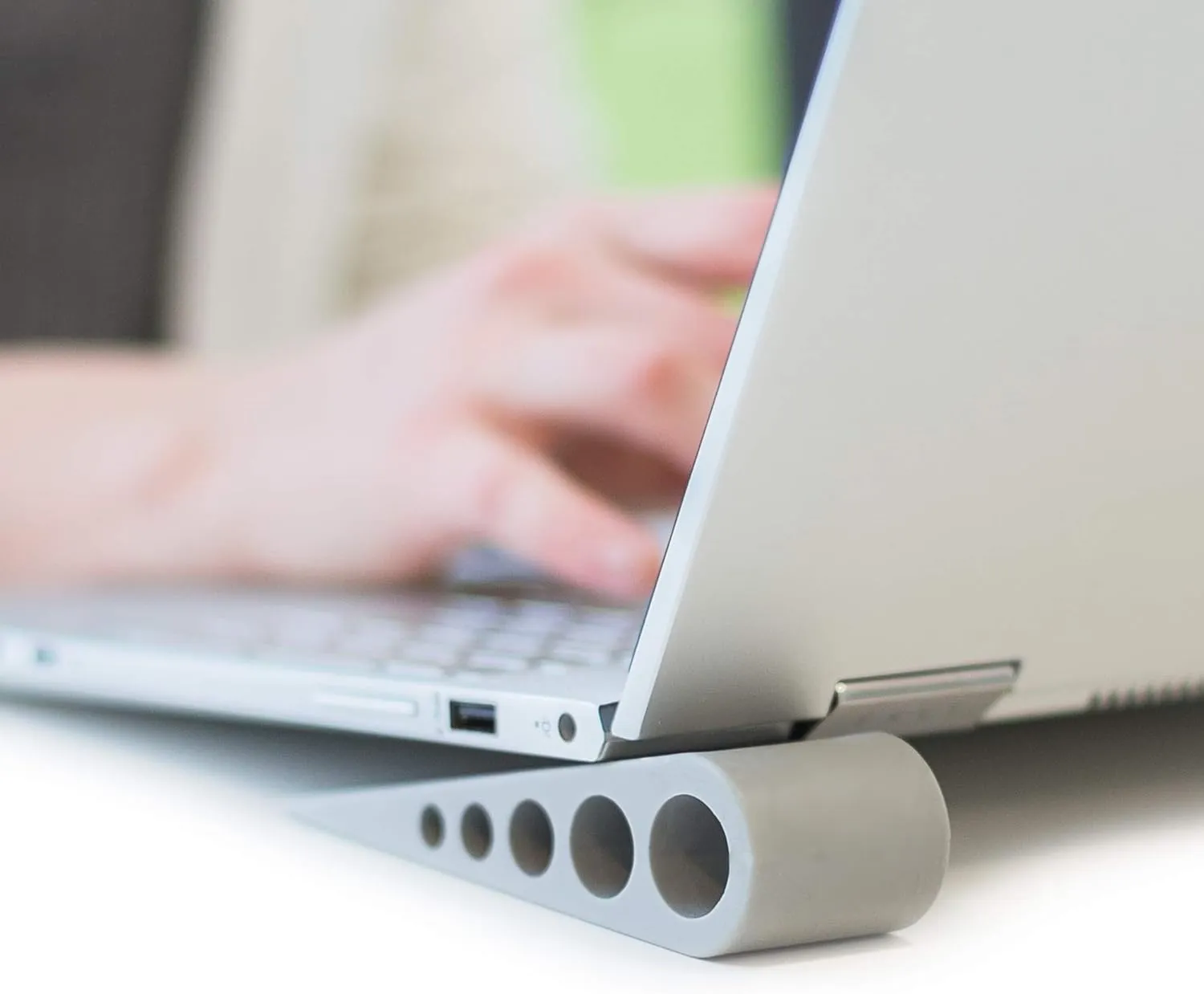 [6 Pack] Smart Laptop & Notebook Stands | Slip-Free Elevation Made from Soft Yet Durable Rubber Platform | Stable Holder & Scratch-Free Risers for Desk | Portable, & Easy to Stow Laptop Mount