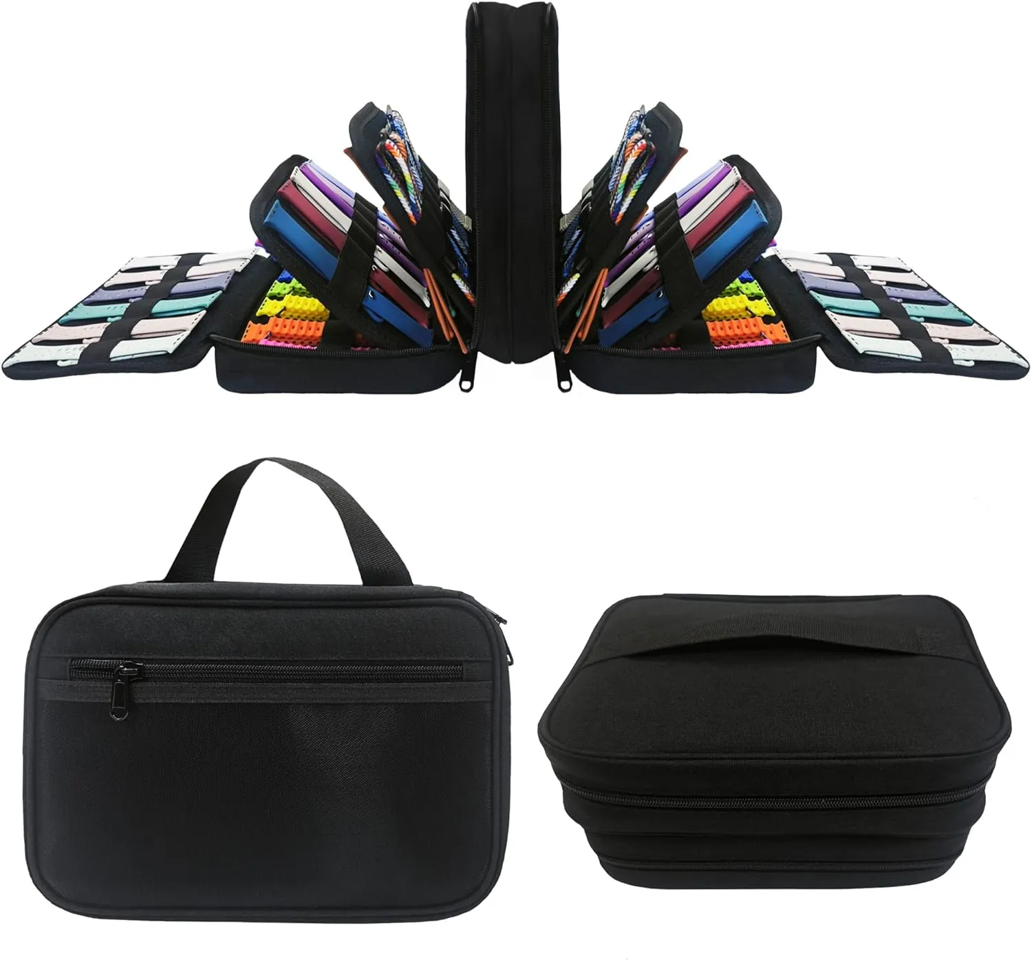 84 Slot Watch Bands Storage Bag - Organizer & Carrying Case for Most Sizes, Black