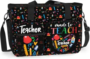 84hoods Large Teacher Work Bag. Waterproof Teacher Shoulder Bag for Work. Gift for Teacher.