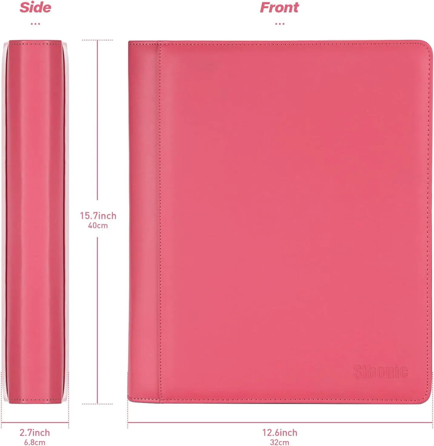 9 Pocket TopLoader Binder, Holds 360 3”x4” Toploader Hard Cases, Sleeves Card Collection Binder, 20 Double Sided Pages, Compatible with Trading & Sports Holder - Pink