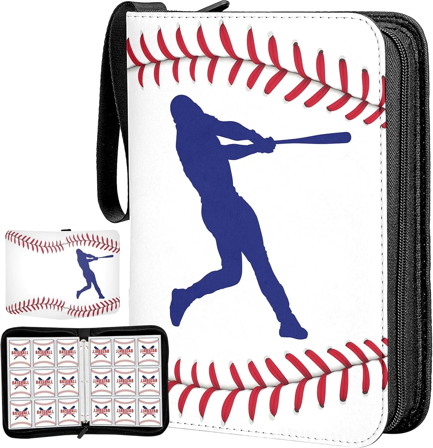 900 Pockets Baseball Card Binder, Trading Card Binder Dampproof Dustproof and Waterproof, baseball card holder PU leather, Sport Card Holder, Baseball Card Sleeves, Card Album Protectors