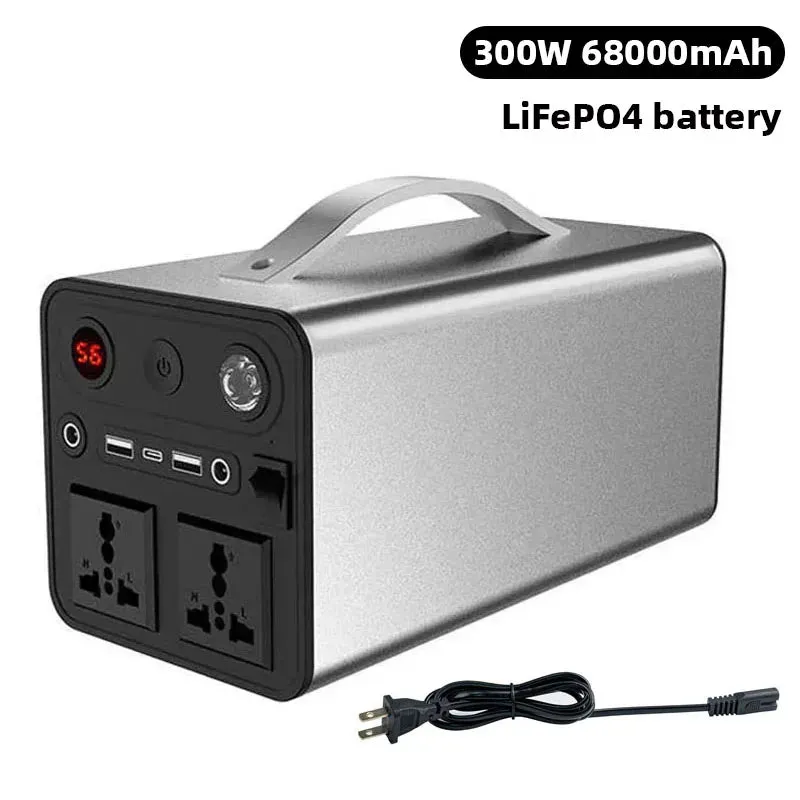 90000mAh Solar Generator LiFePO4 Power Supply Station 300W Portable Auxiliary Battery Power Bank USB C PD DC for Outdoor Camping