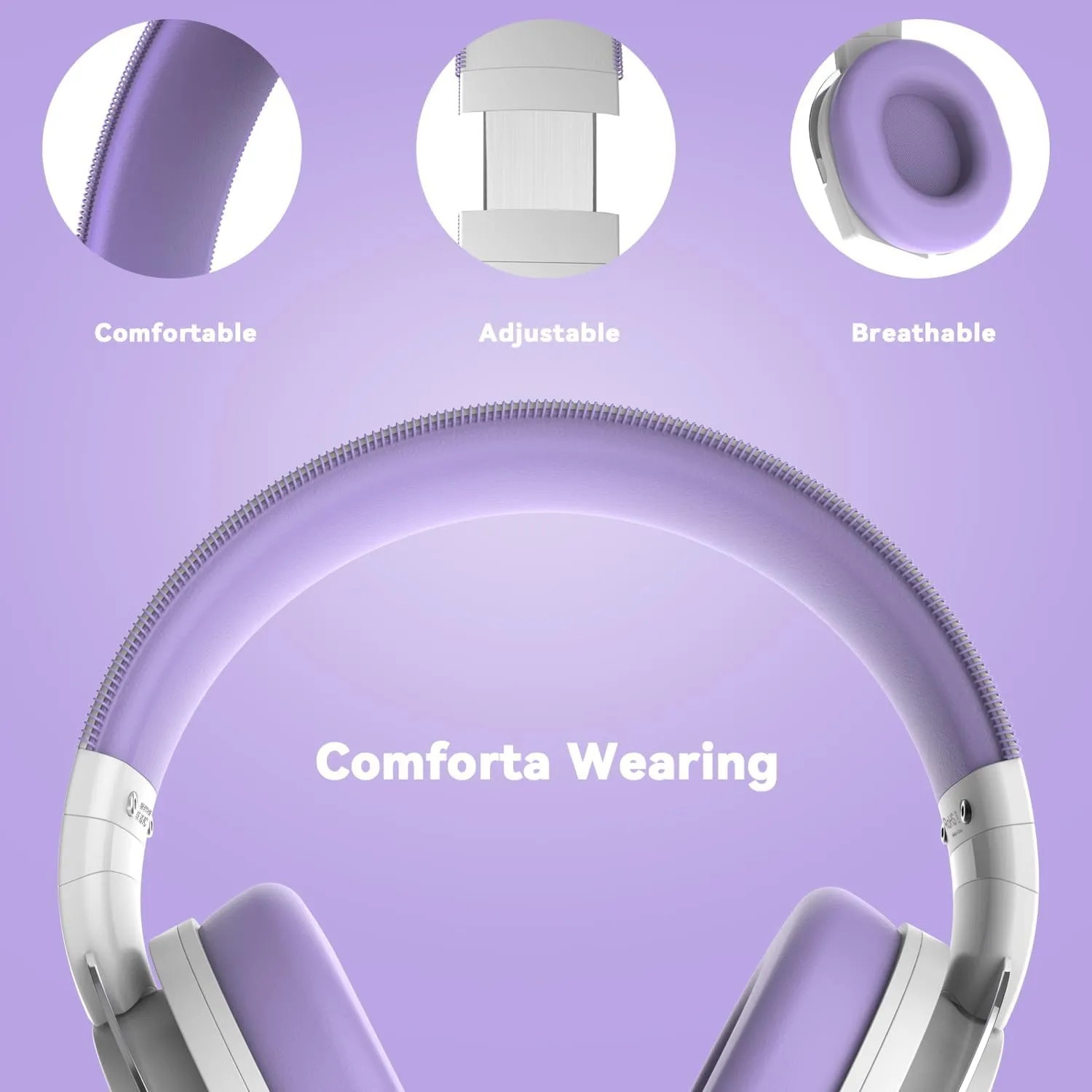 A88 Gaming Headset with Microphone, Stereo Wired Noise Cancelling Over-Ear Headphones with Mic for Pc, Ps5, Xbox One Series X/s, Ps4, Computer, Laptop, Mac, Nintendo, Gamer (Purple)