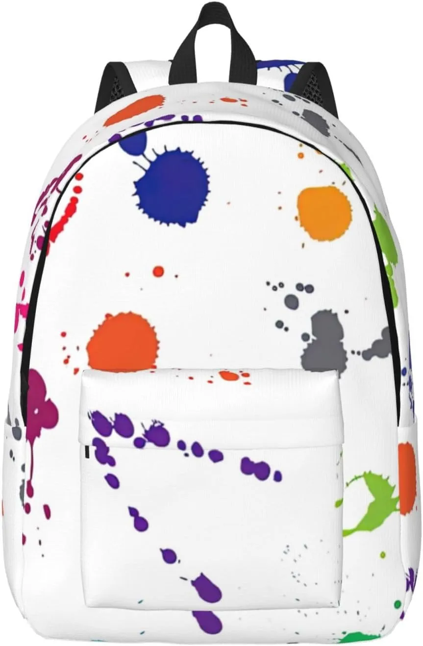 Abstract Paint Splashes Canvas Casual Lightweight Duffel Bag, Fashion Duffel Bag, Casual Daypack, Unisex Travel Backpack