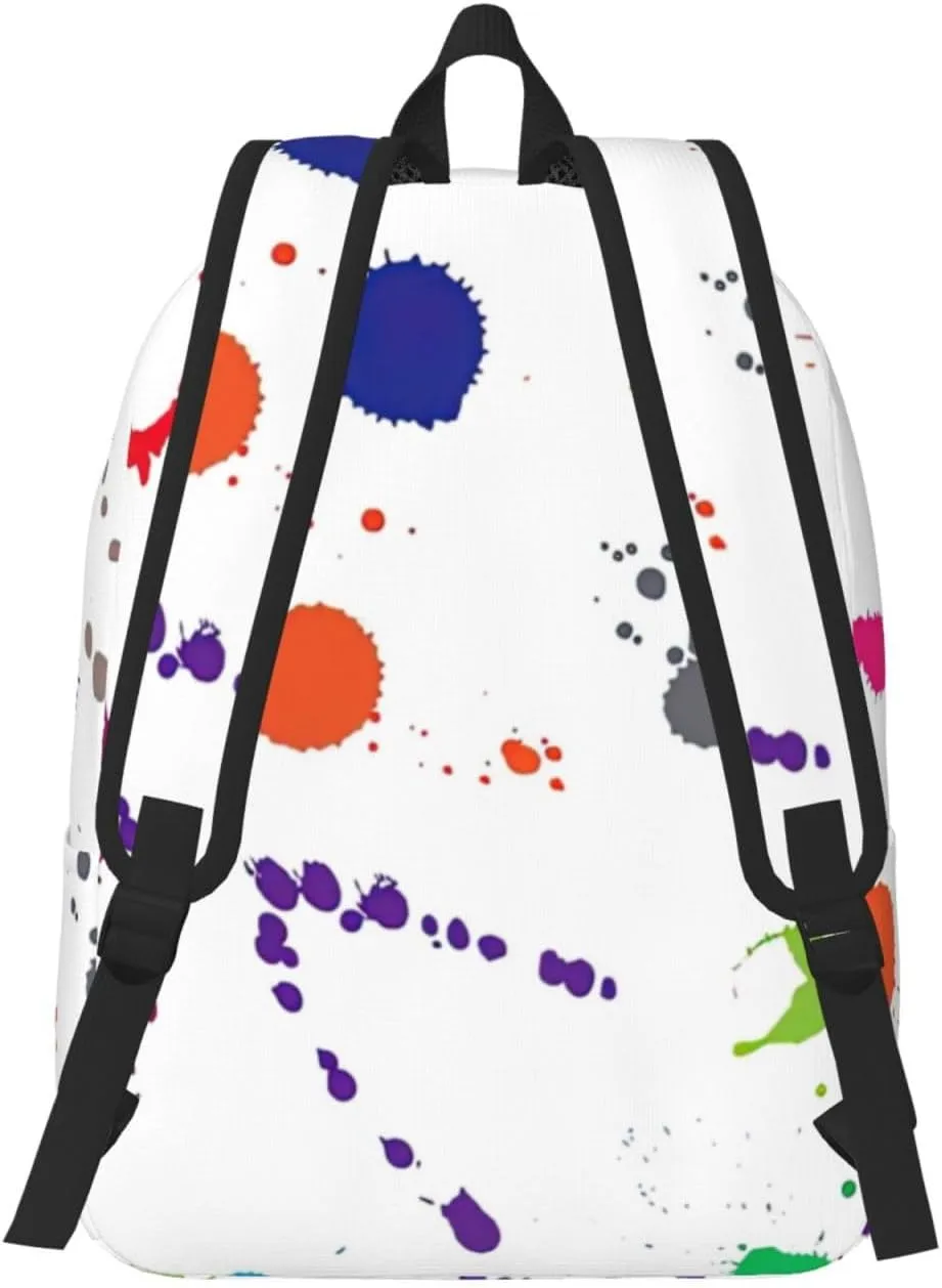 Abstract Paint Splashes Canvas Casual Lightweight Duffel Bag, Fashion Duffel Bag, Casual Daypack, Unisex Travel Backpack