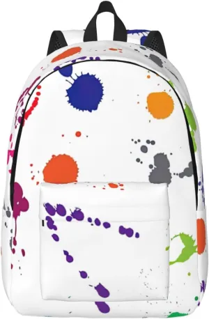 Abstract Paint Splashes Canvas Casual Lightweight Duffel Bag, Fashion Duffel Bag, Casual Daypack, Unisex Travel Backpack