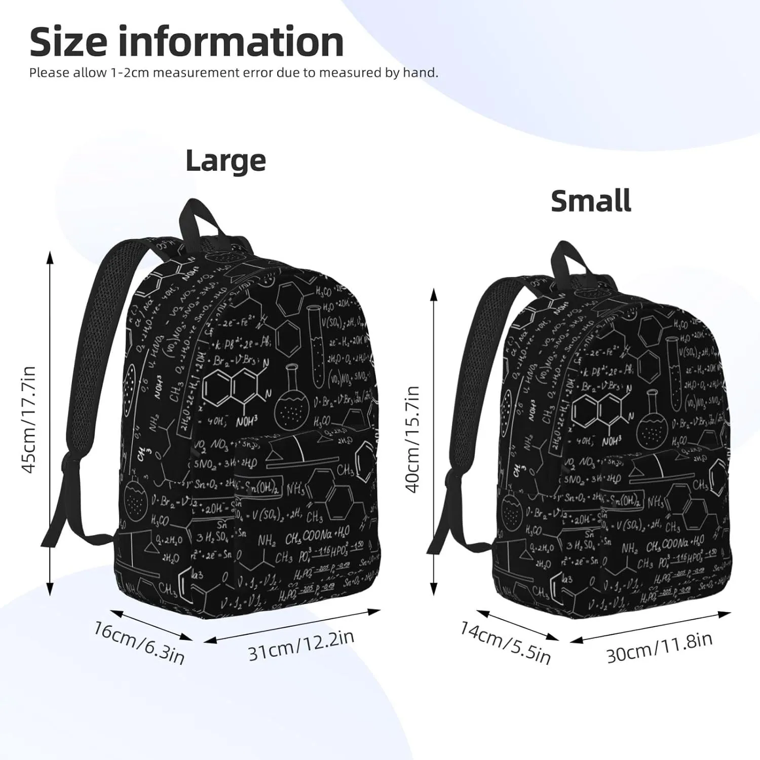 Abstract Science Chemistry Canvas Casual Lightweight Duffel Bag, Fashion Duffel Bag, Casual Daypack, Unisex Travel Backpack