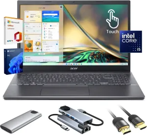 acer Aspire 5 Laptop,15.6" FHD IPS Touchscreen Laptop PC for Student & Business,Intel Core i5-13420H, 8GB LPDDR5 RAM, 2TB SSD, Webcam, Wi-Fi 6, HDMI,w/Accessory, with Lifetime Office Win 11 Pro
