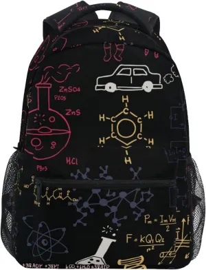 Acpiggto Backpack Daypack Shoulder Bag Red Navy Science Concept Chemical Biology Geography Space Rucksack Bookbag Boys Girls