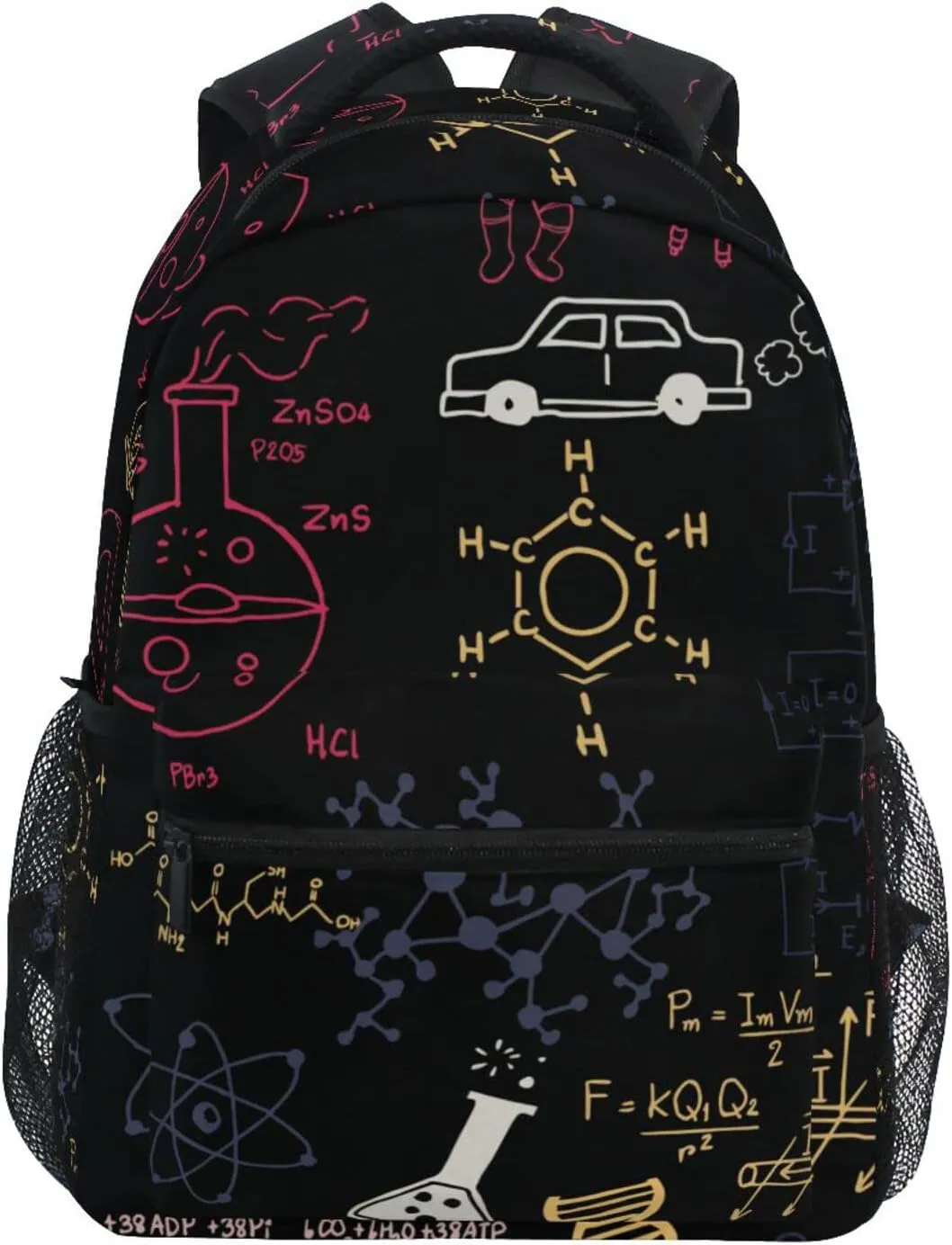 Acpiggto Backpack Daypack Shoulder Bag Red Navy Science Concept Chemical Biology Geography Space Rucksack Bookbag Boys Girls