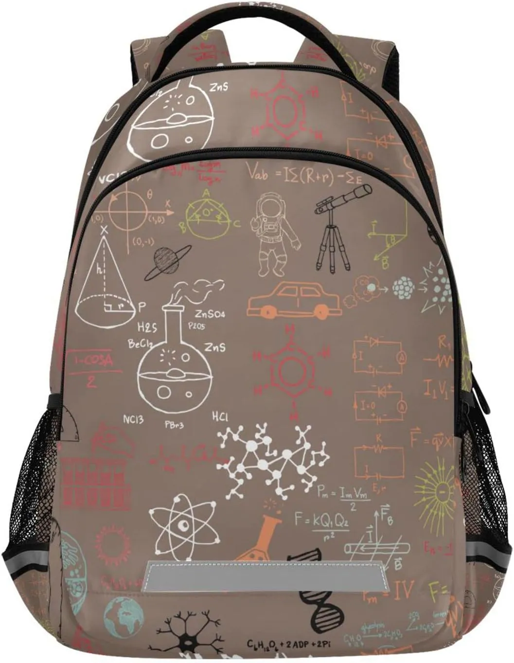 Acpiggto Backpack Daypack Shoulder Bag Vintage Pink Science Concept Chemical Biology Geography Space Rucksack Bookbag Laptop Compartment