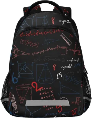 Acpiggto Backpack Laptop Rucksack Red Math Formula Diagram Education Blackboard Daypack Shoulder Bag for Travel Hiking Sports Gym Casual Camping
