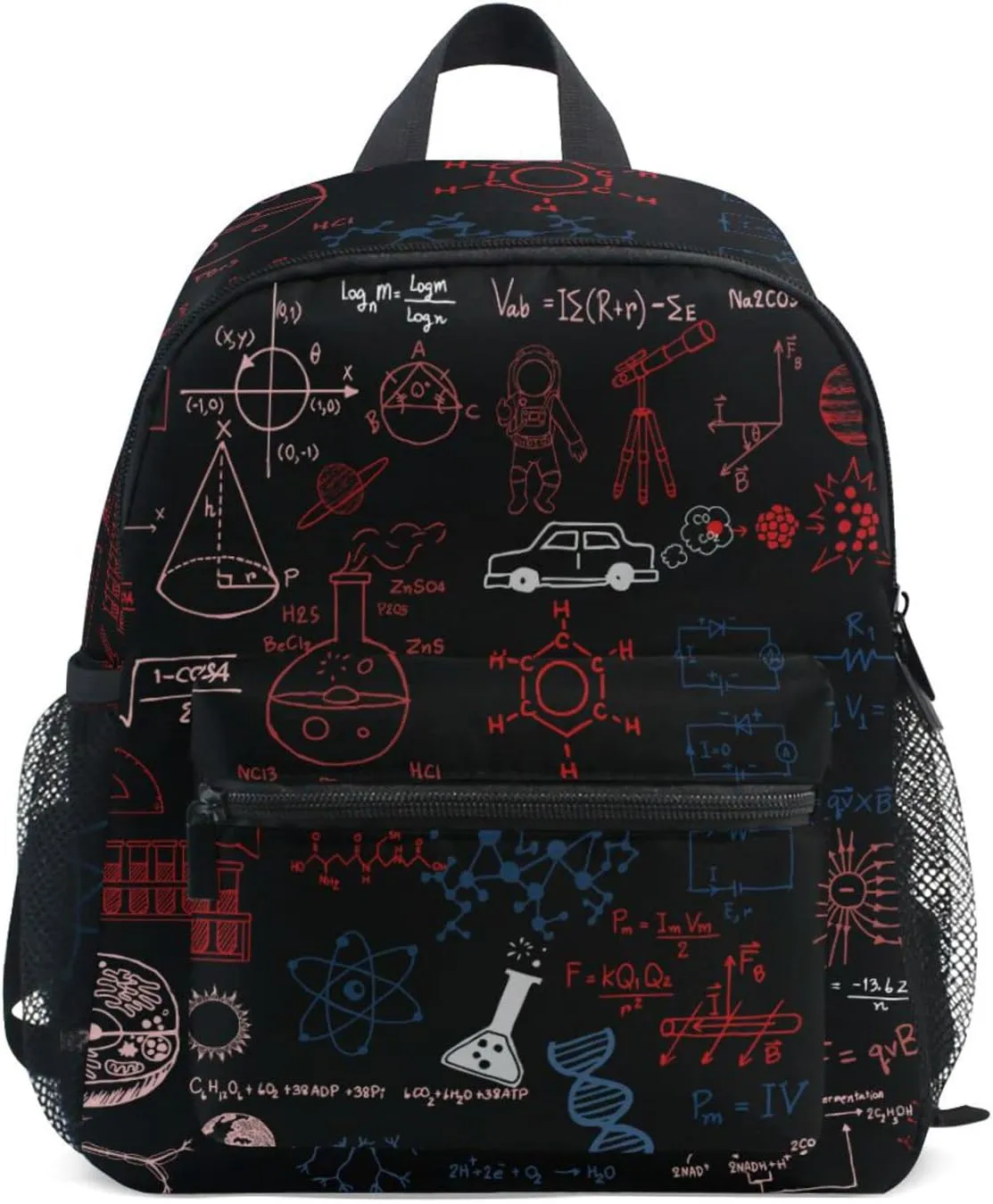 Acpiggto Small Backpack American Red Navy Science Formulas Blackboard Chalk Graphs Math Physics Daypack Shoulder Bag with Name Label Tag