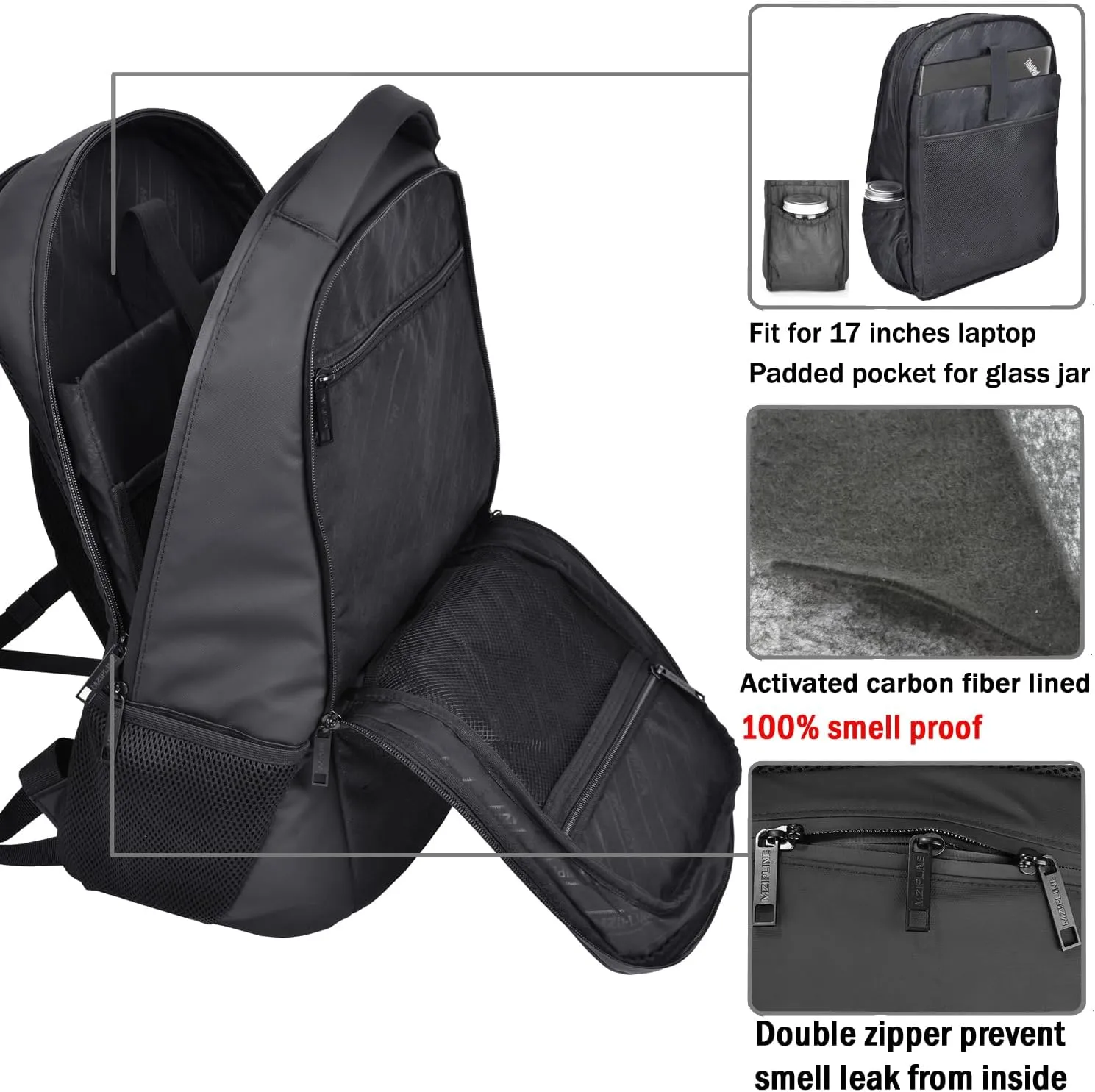 Activated Carbon Lined Backpack Bag With Comb Lock & Hoodie Water Resistant,Anti Theft Laptop Daypack Travel bags for Men & Women Travel