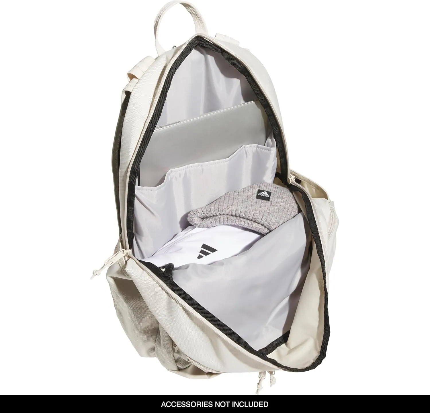 adidas Prime Work, Bag, Travel Backpack for Women and Men with Padded Compartment for Laptop, Alumina Beige/White, One Size