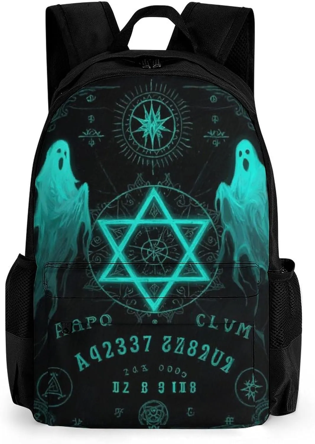 Adults Lightweight Ghost Witchcraft Magic Spirit Board Star Art Rucksacks Large Capacity Bookbag With Adjustable Shoulder Straps for Trekking Outdoors Bicycle