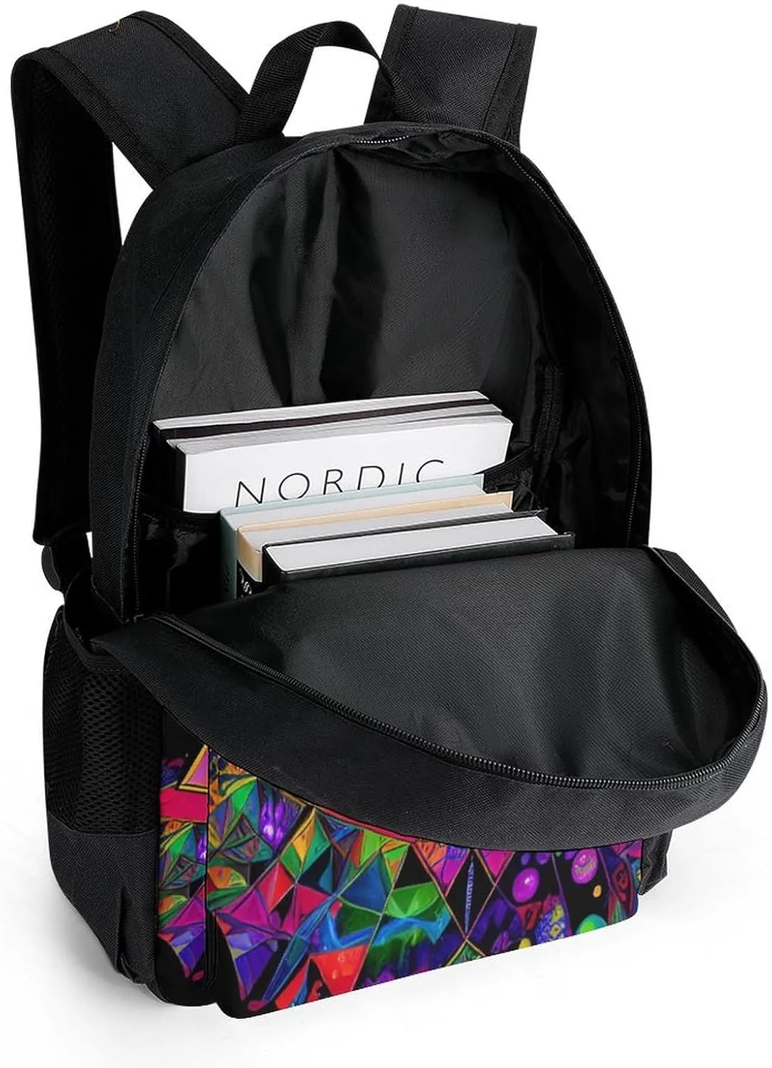 Adults Lightweight Psychedelic Pyramid Mushroom Planet Art Shoulder Book Bags Big Capacity Shoulder Bag With Adjustable Shoulder Straps for Trekking Work Walking Cycling