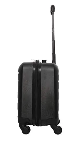 Aerolite Hard Shell Rolling Padded Laptop Case Bag on 4 Wheels - Fits up to 15.6", Overnight Trolley Business Hand Cabin Luggage Case Black