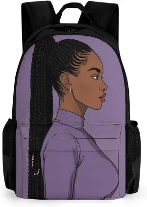 African American Black Woman Woman Painting Rucksacks Lightweight Multipurpose Anti-Theft Shoulder Bag Big Capacity Traveling & Camping Backpack With Side Pockets