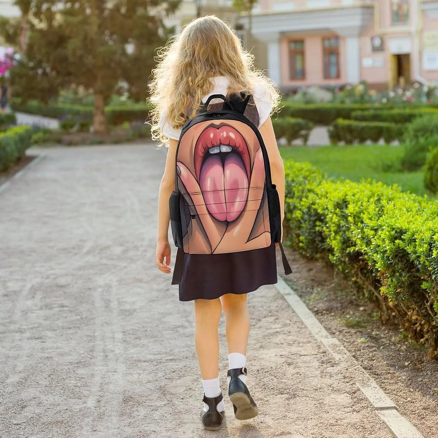 African American Black Women Woman Lip Art Rucksacks Lightweight Multipurpose Anti-Theft Shoulder Bag Big Capacity Traveling & Camping Backpack With Side Pockets