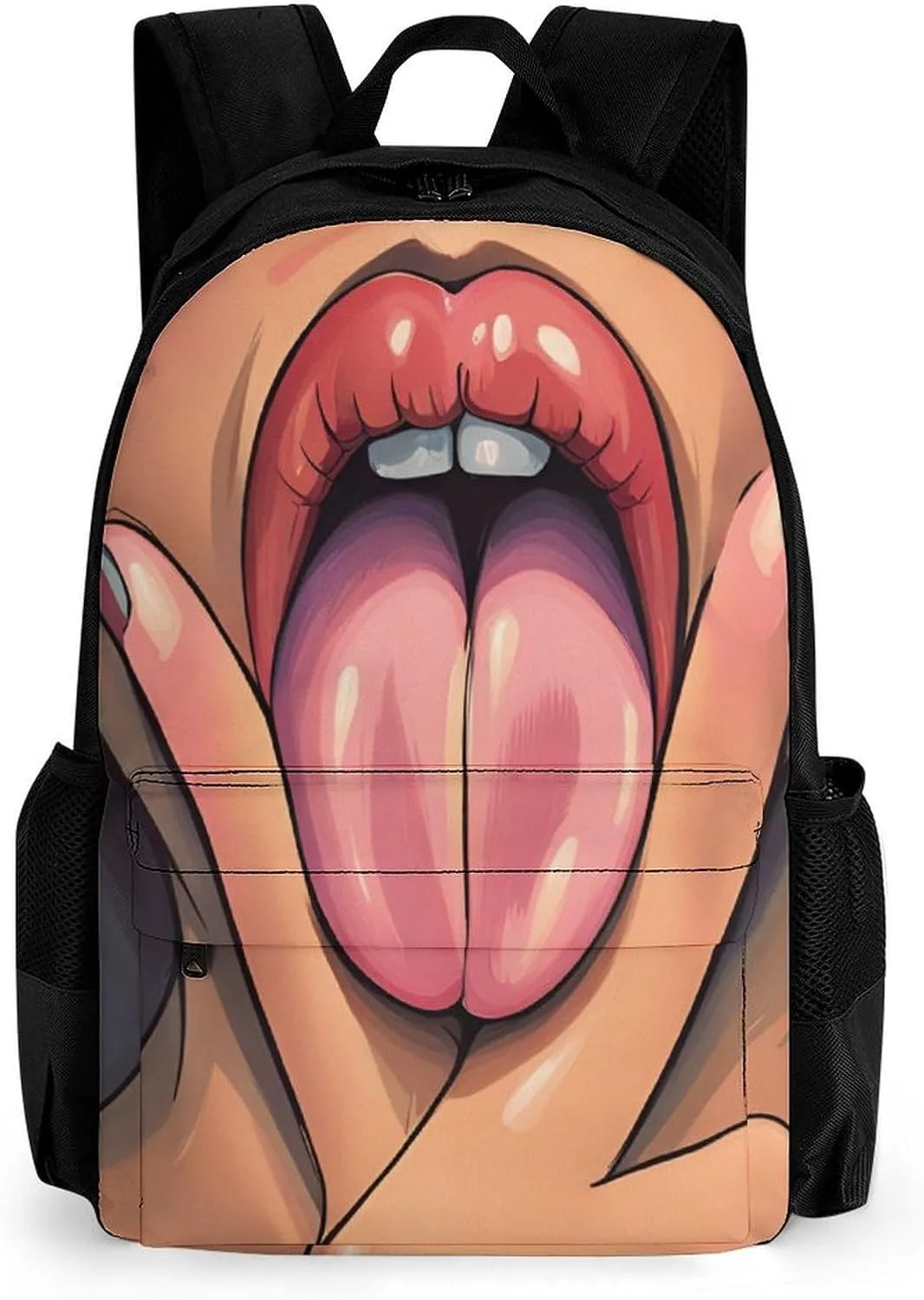 African American Black Women Woman Lip Art Rucksacks Lightweight Multipurpose Anti-Theft Shoulder Bag Big Capacity Traveling & Camping Backpack With Side Pockets