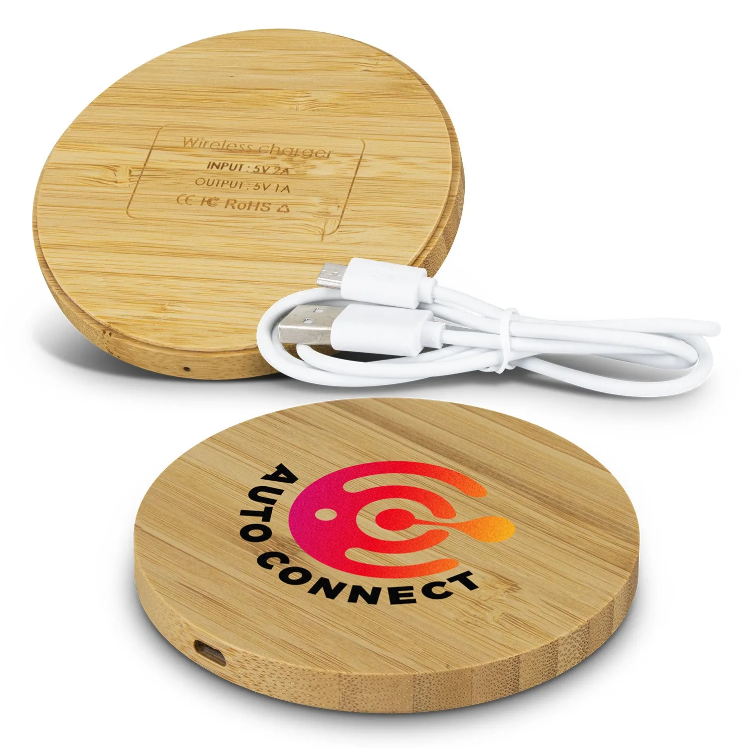 agogo Vita Bamboo Wireless Charger - Round